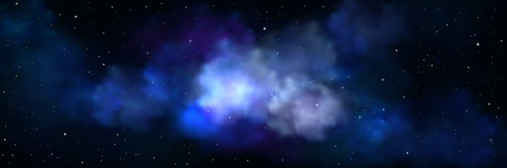 Space background with realistic nebula and stars Free Vector