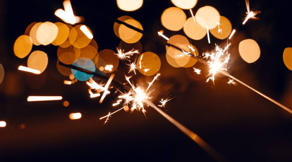 Sparklers with Beautiful Abstract Bokeh Free Photo