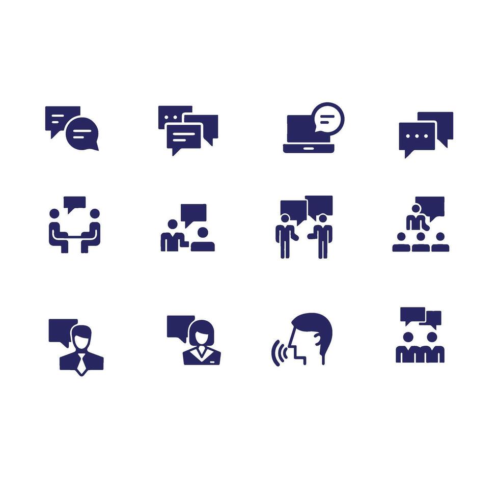 speaking icon set , communication icons Stock Free