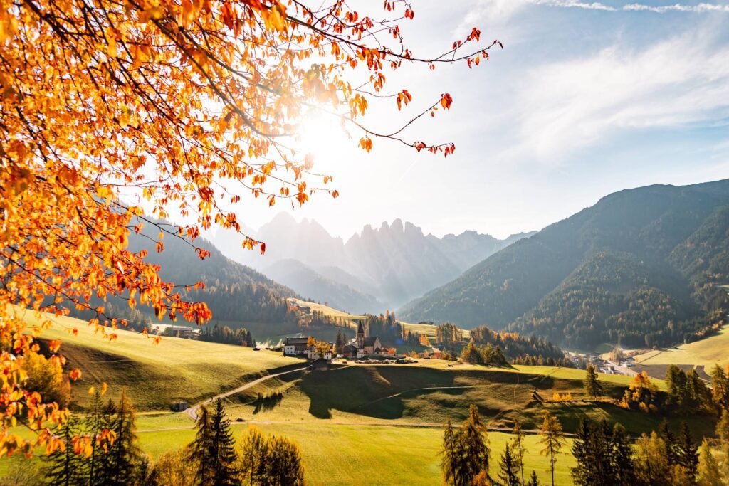 Spectacular Autumn Mountain View, Dolomites Italy Free Photo