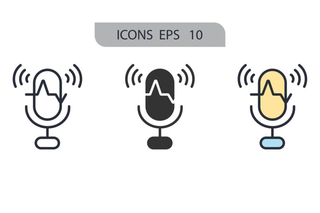 speech recognition icons symbol vector elements for infographic web Stock Free