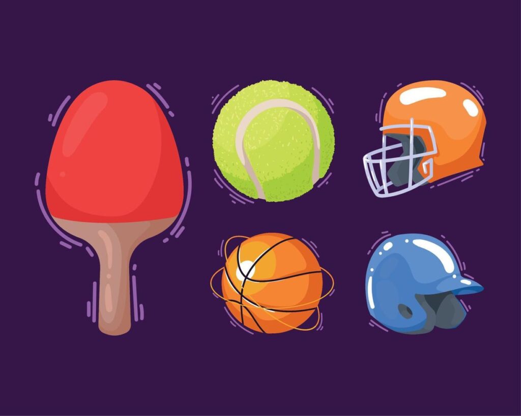 sports equipment activity icons Stock Free