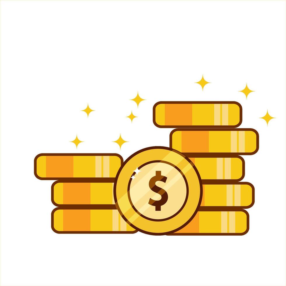 stack of money gold coin icon Stock Free