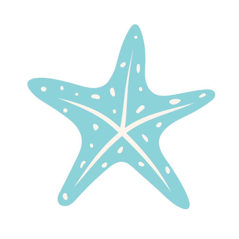 Starfish. Marine icon. Flat illustration. Stock Free