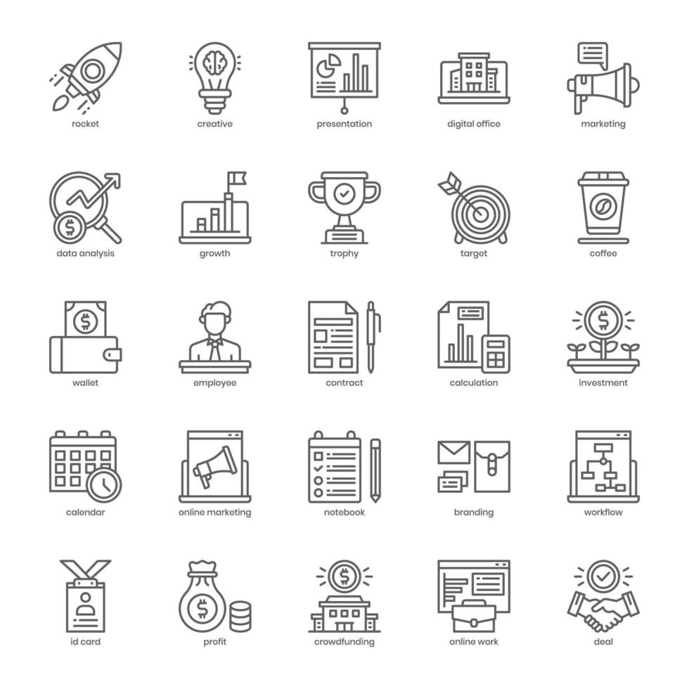 Startup icon pack for your website design, logo, app, UI. Startup icon outline design. Vector graphics illustration and editable stroke. Stock Free