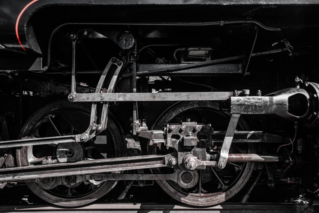 Steam Locomotive Wheels Close Up Free Photo