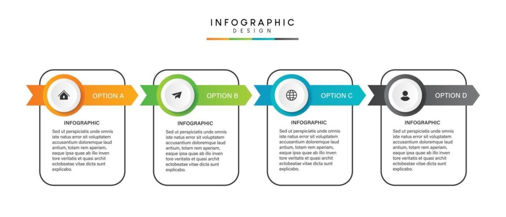 Steps business data visualization timeline process infographic template design with icons Stock Free and Free SVG