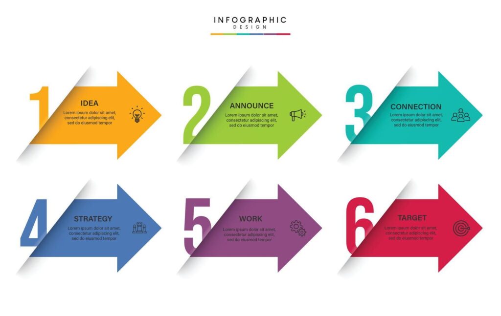 Steps business data visualization timeline process infographic template design with icons Stock Free