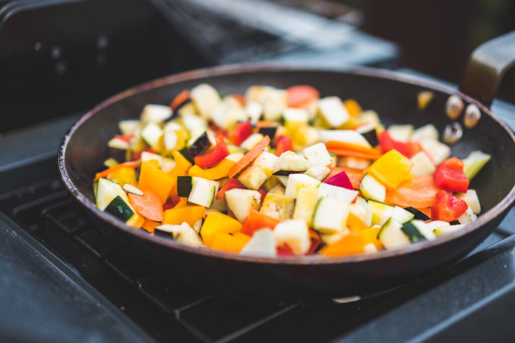 Stir Fried Vegetables in The Pan Free Photo