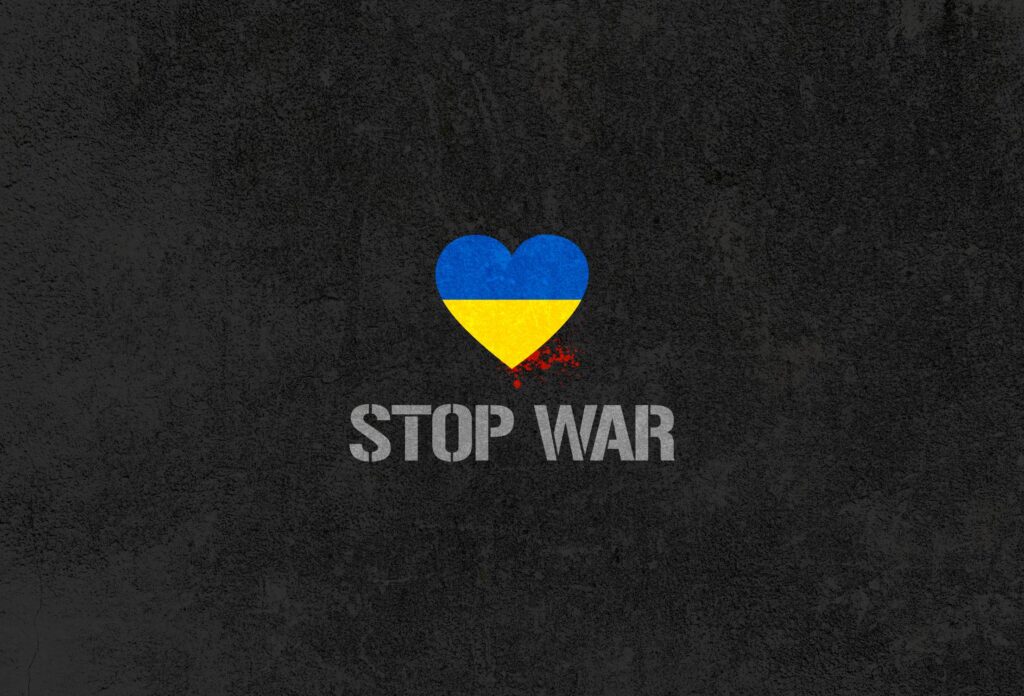 Stop War with Heart in Ukraine Colors Free Photo