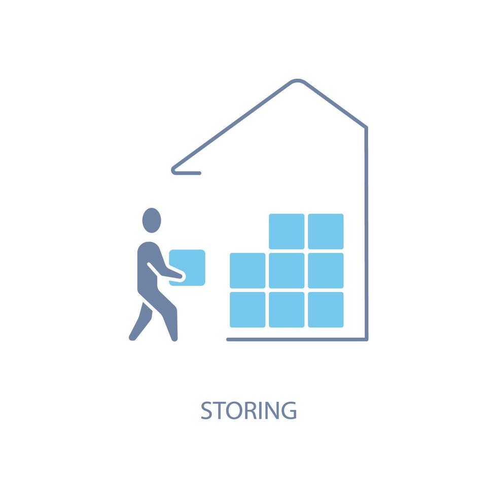 storing concept line icon. Simple element illustration. storing concept outline symbol design. Stock Free