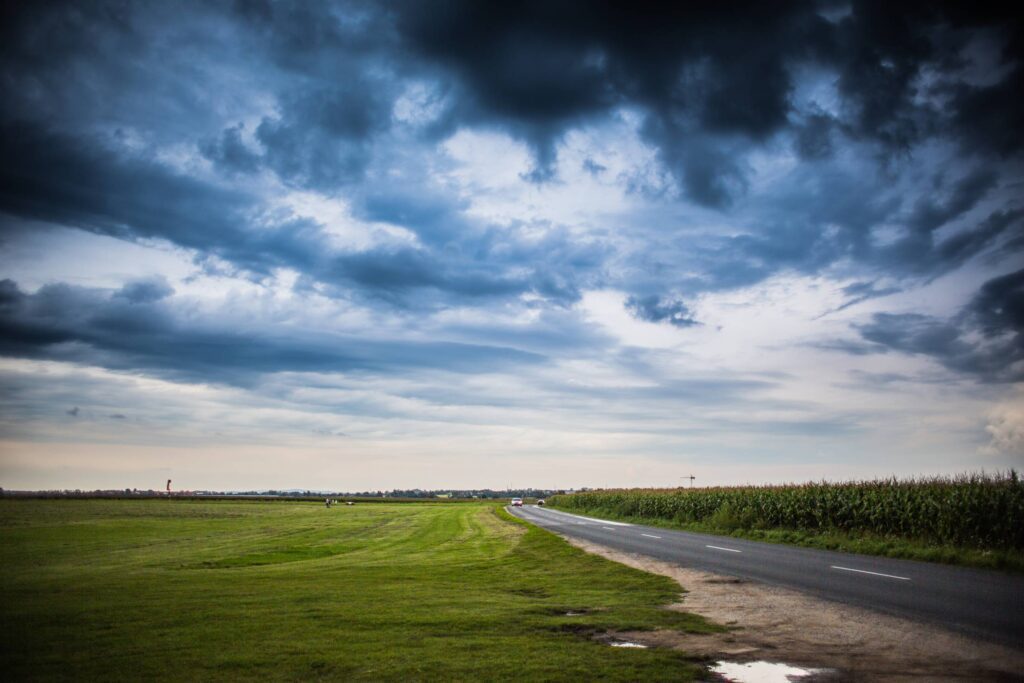 Storm Clouds Over The Road Free Photo