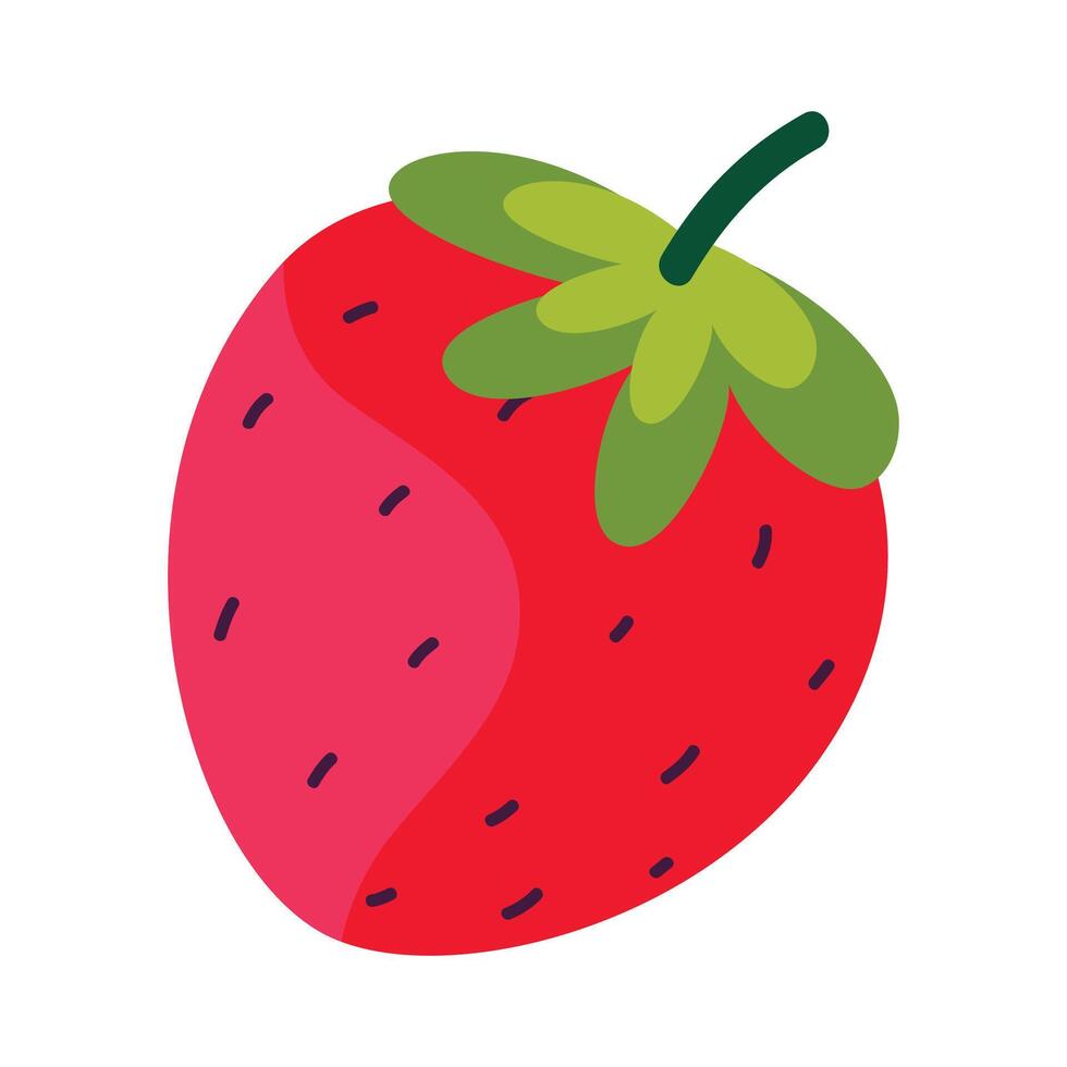 Strawberry fruit on white background icon isolated Stock Free