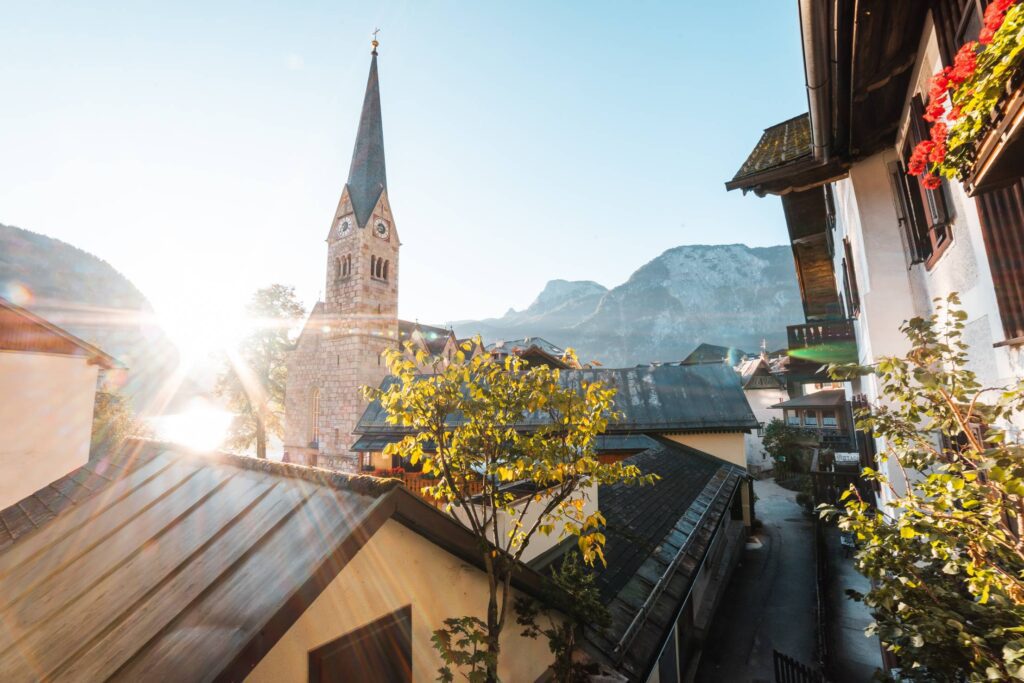 Streets of Hallstatt During Sunrise Free Photo