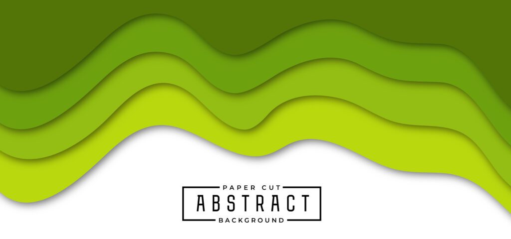 Stylish Green Paper Cut Background Free Vector