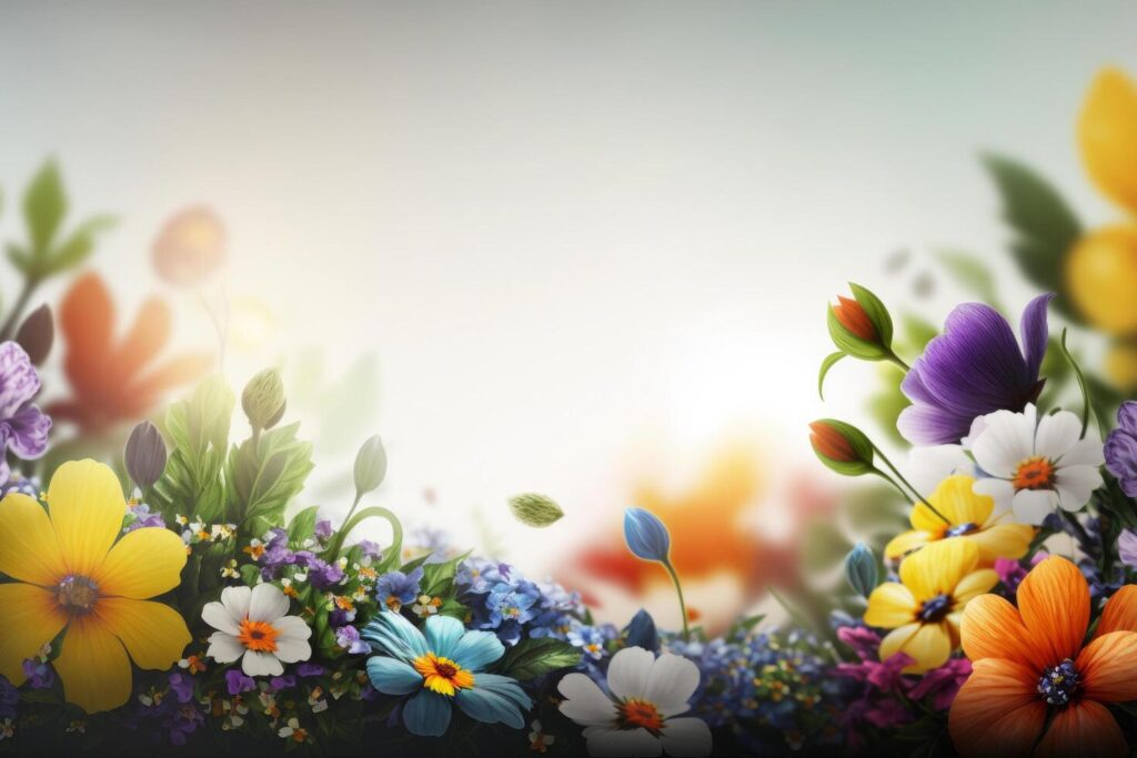 Summer background with flowers Illustration Free Photo