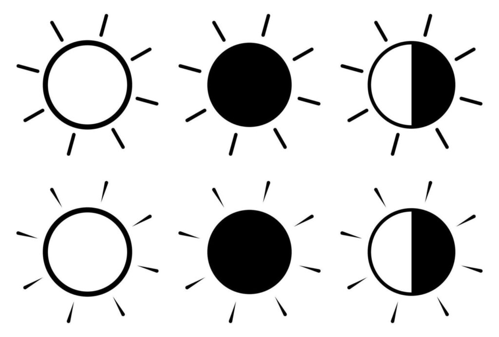 Sun icon symbol sun phase illustration. Stock Free