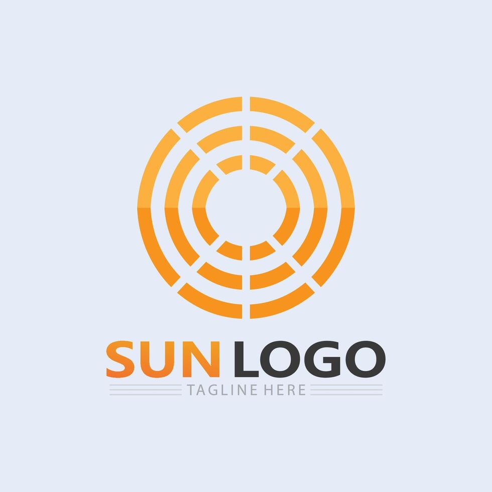 Sun logo and sun Vector illustration Icon Stock Free