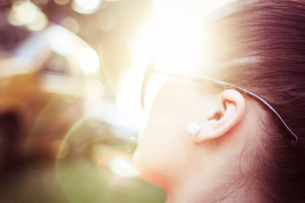 Sunlight Abstract With Cute Girl Free Photo