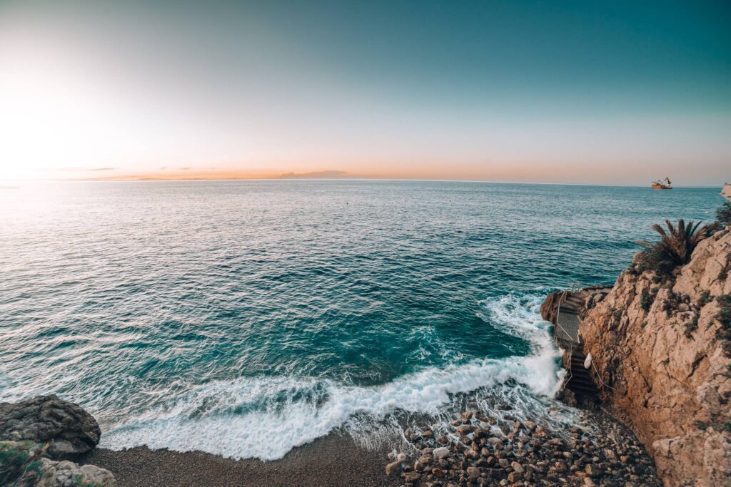 Sunrise over The Sea in Monaco Free Photo