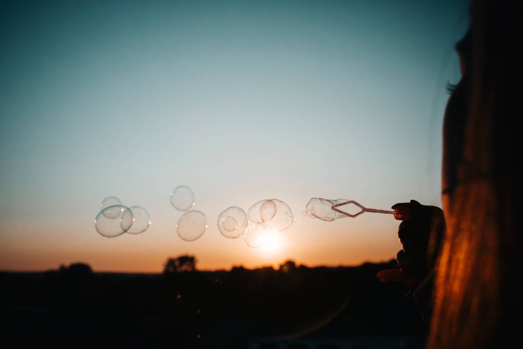 Sunset Bubbles Free Photo