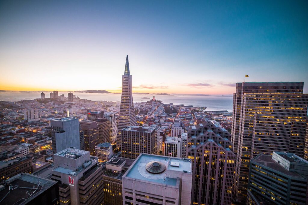 Sunset Evening over the San Francisco Cityscape Free Photo