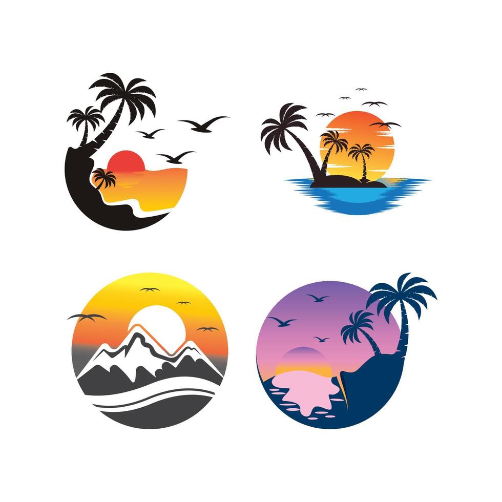 Sunset logo icon design symbol illustration Stock Free and Free SVG