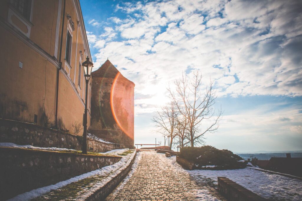 Sunset Over an Old Castle Free Photo