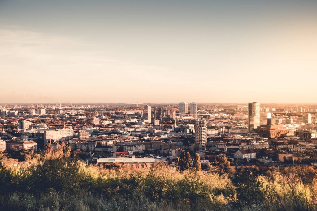 Sunset Over The Big City of Bratislava, Slovakia Free Photo