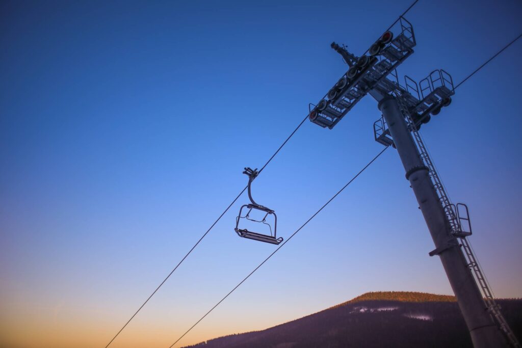 Sunset Ski Lift Free Photo