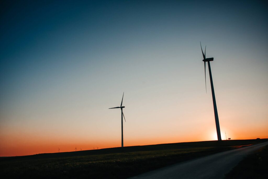 Sunset Windmills Free Photo