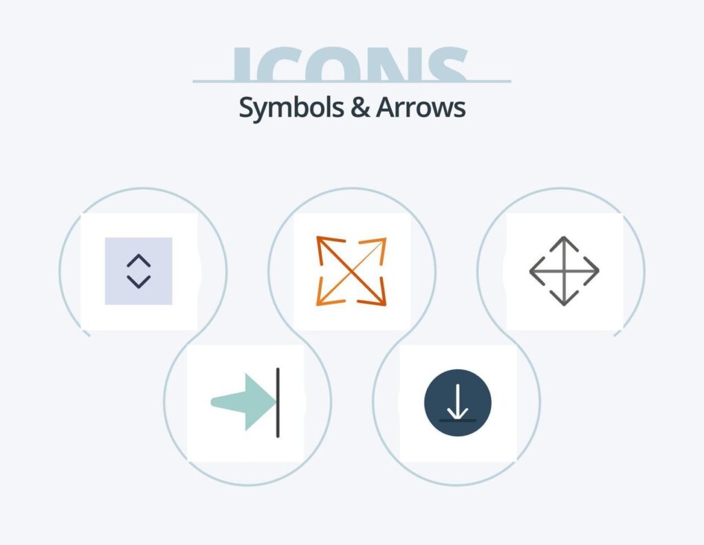 Symbols and Arrows Flat Icon Pack 5 Icon Design. . arrow. . move Stock Free