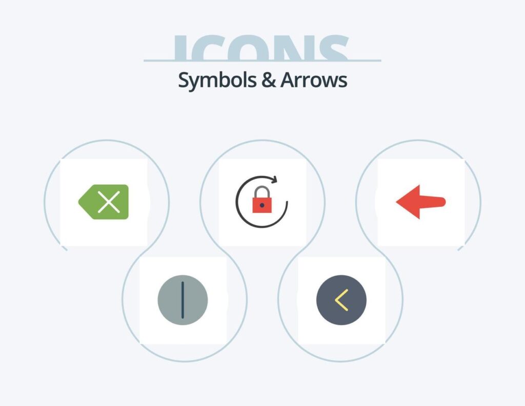 Symbols and Arrows Flat Icon Pack 5 Icon Design. . delete. . arrow Stock Free