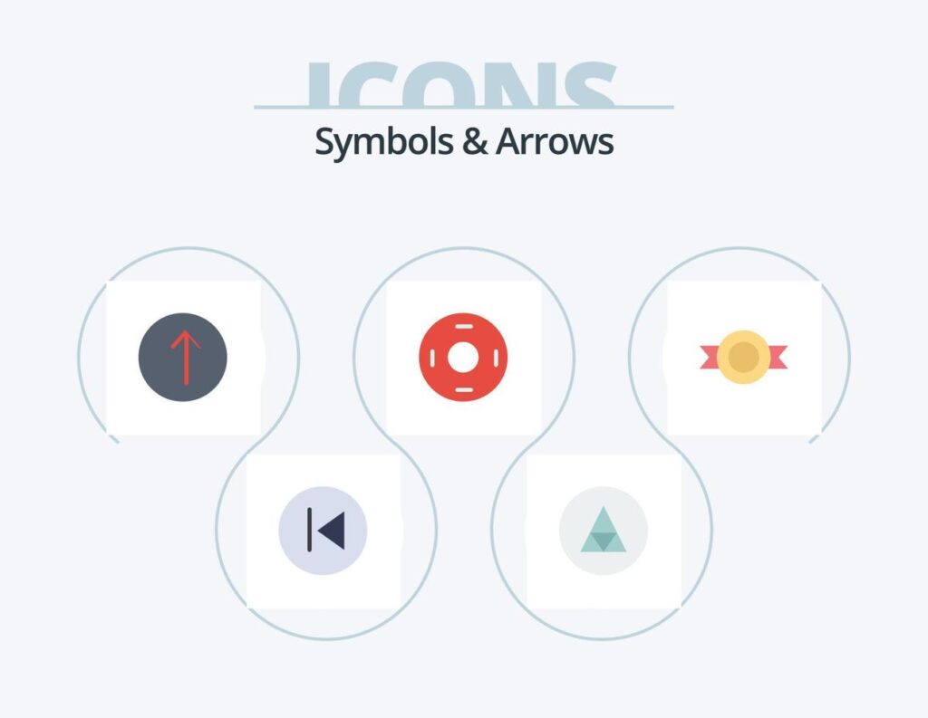 Symbols and Arrows Flat Icon Pack 5 Icon Design. label. symbolism. symbolism. sign. up Stock Free