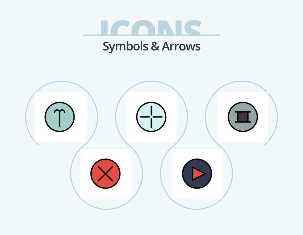 Symbols and Arrows Line Filled Icon Pack 5 Icon Design. . beliefs. sign. ancient. forbidden Stock Free