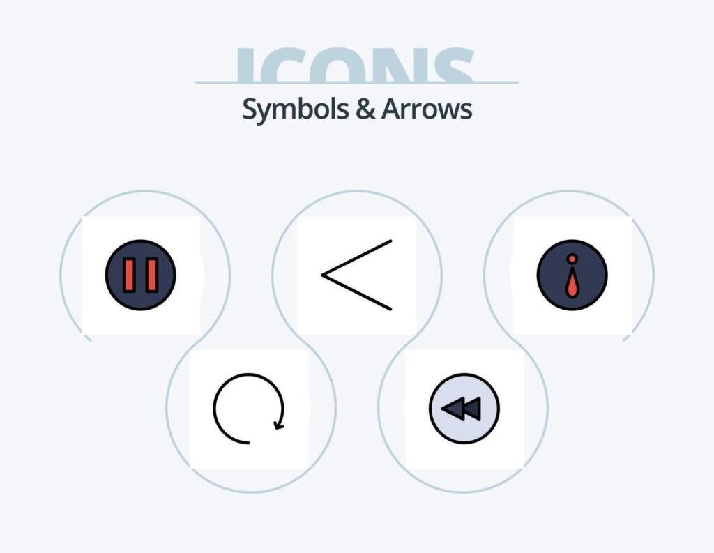 Symbols and Arrows Line Filled Icon Pack 5 Icon Design. . . hide. up. arrow Stock Free