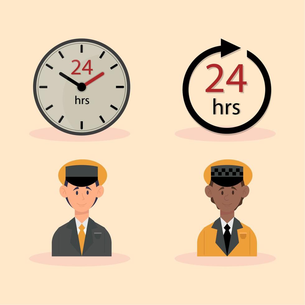 taxi service 24 hours icons Stock Free