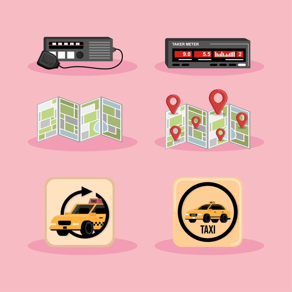 Taxi service vector icons Stock Free