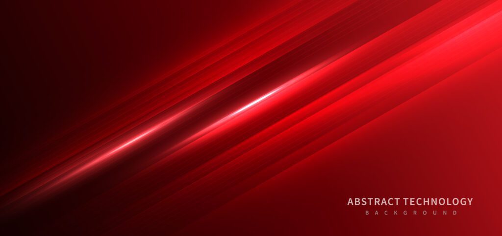 Technology futuristic background striped lines on red background. Free Vector