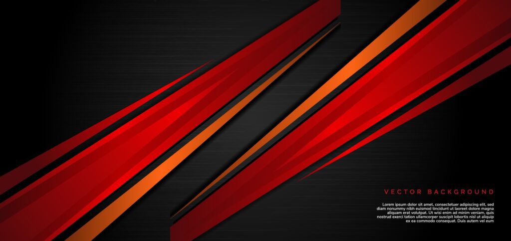 Template corporate concept red and orange contrast on black background. Free Vector