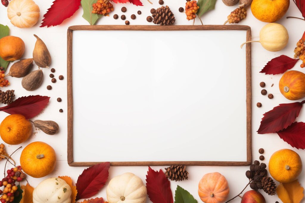 Thanksgiving Free Background with White Blank Space in the Middle Stock Free