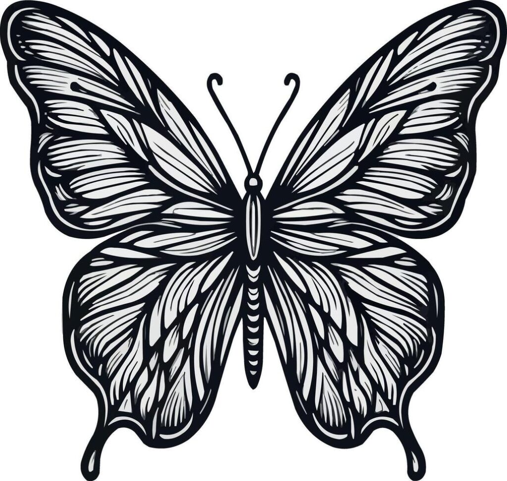 The iconic outline of a butterfly Stock Free