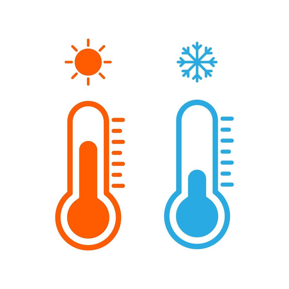 Thermometer with cold and hot symbol. for web and mobile app icon Stock Free