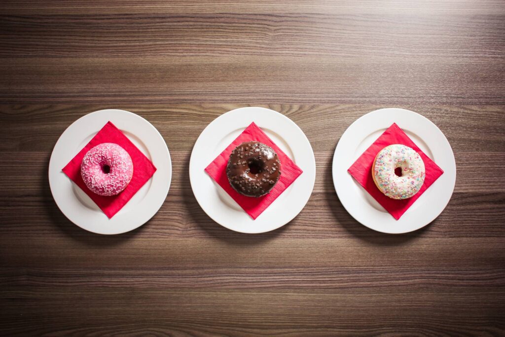 Three Sweet Donuts Free Photo