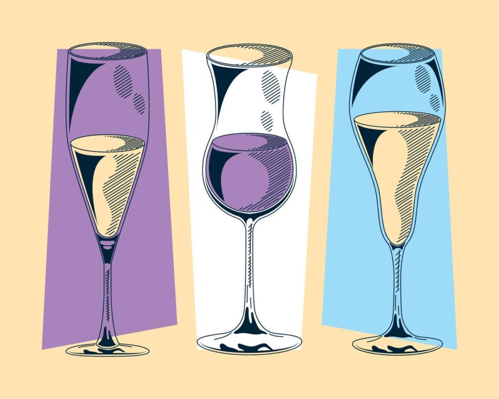 three wine drinks icons Stock Free