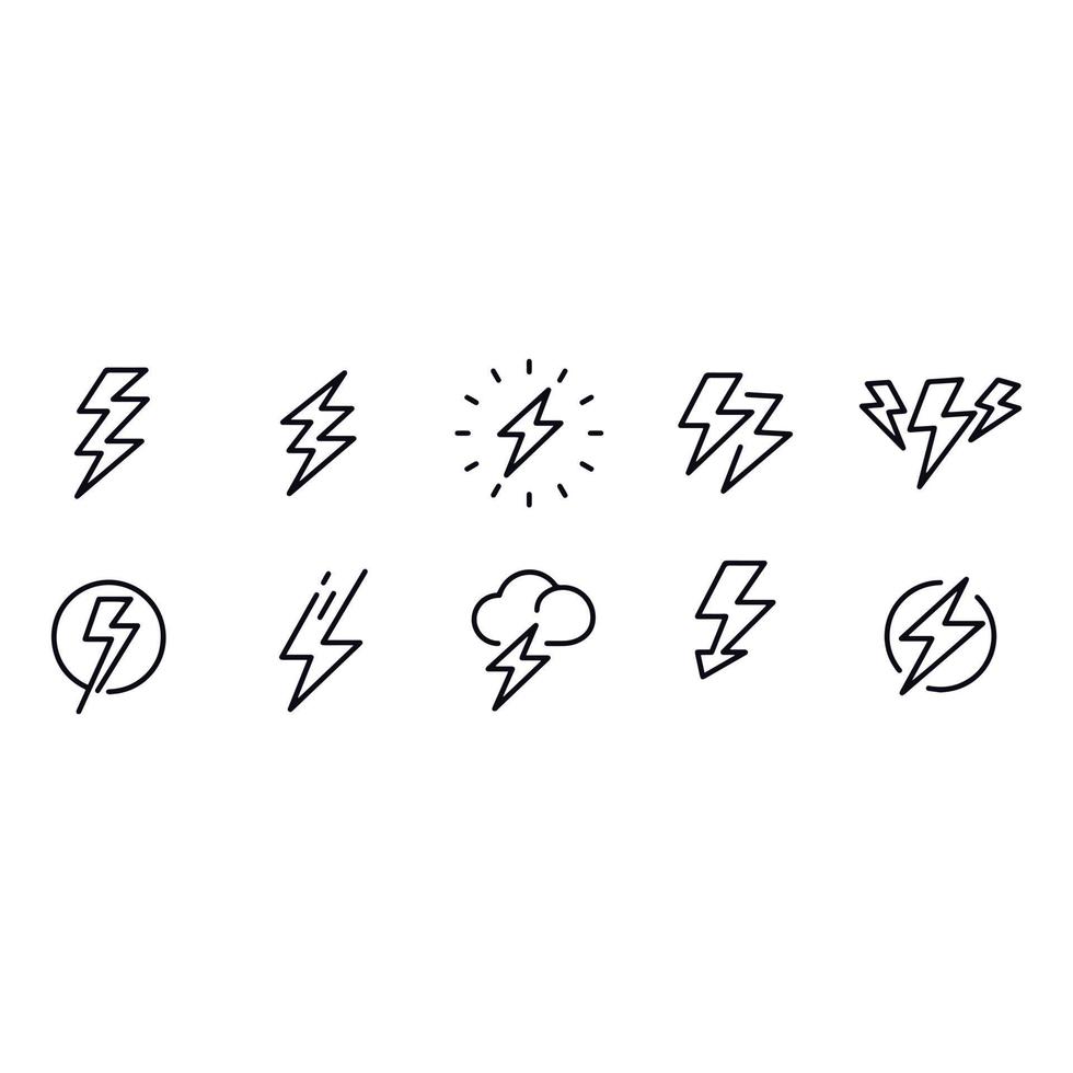 Thunder Icons vector design Stock Free