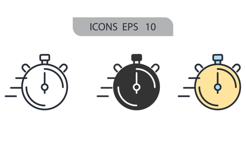 time tracking icons symbol vector elements for infographic web Stock Free