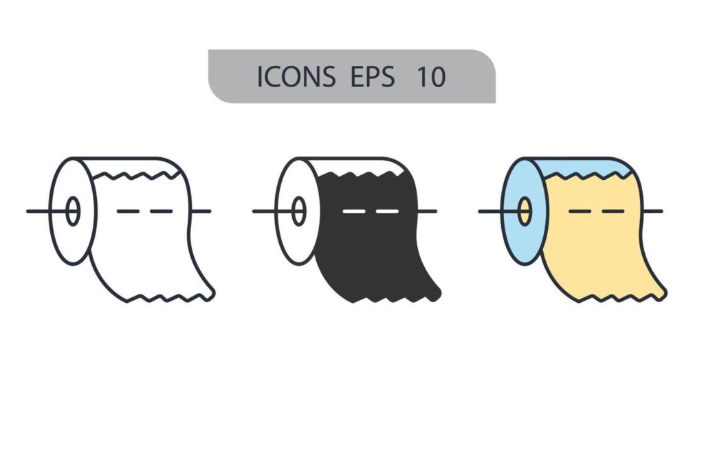 toilet paper icons symbol vector elements for infographic web Stock Free