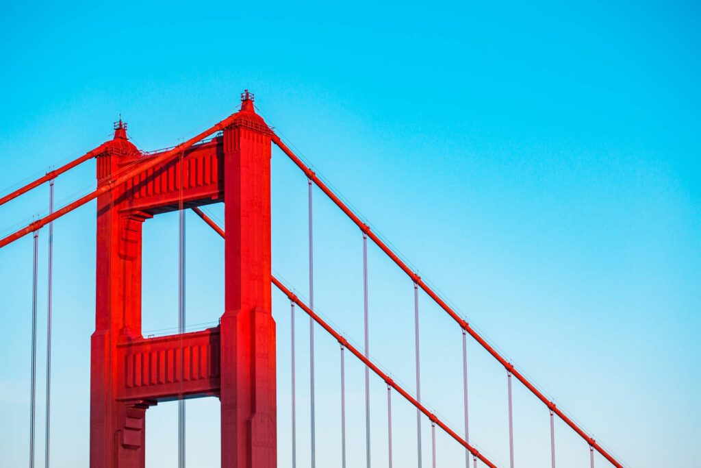 Top of The Golden Gate Bridge Pillar in San Francisco, CA Free Photo