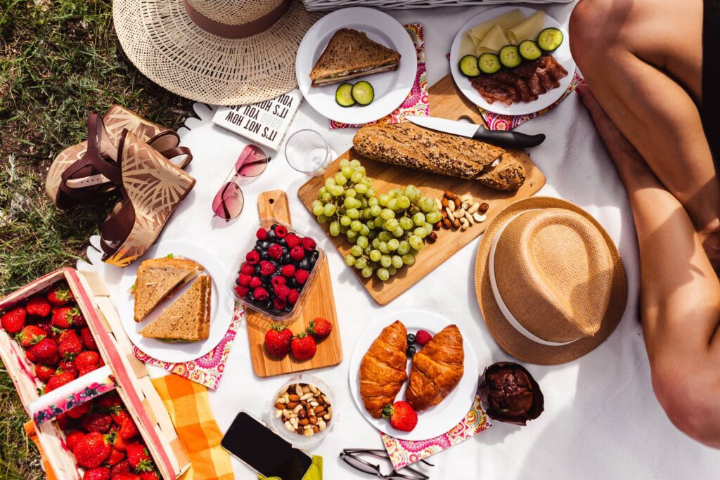 Top View Summer Picnic in The Nature Free Photo